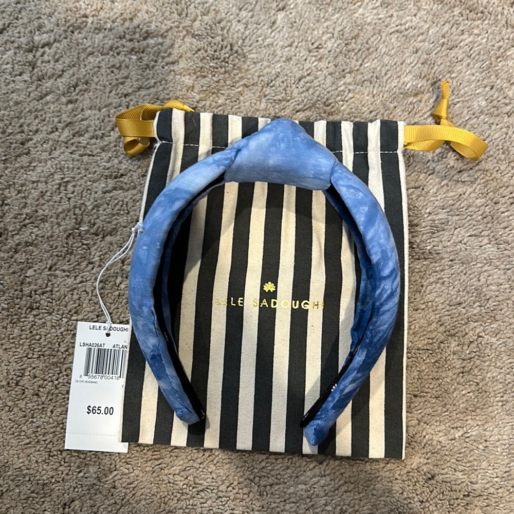 NWT- Lele Sadoughi Blue Tie Dye Headband